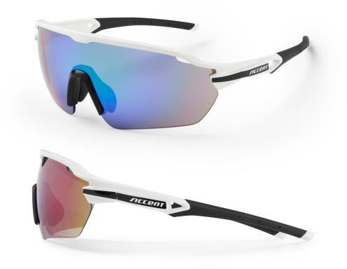 Accent Okulary Reflex biało czarne, 2 pary soczewek