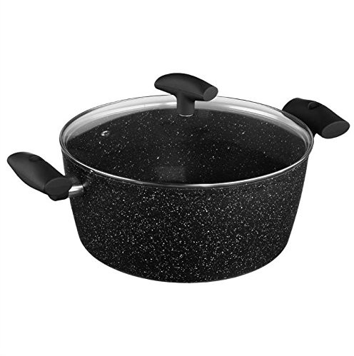 Unbekannt jja 111009 garnek + pokrywka zapobiegająca powstawaniu iedetes + powłoka kamienia aluminiowa 28 cm 111009