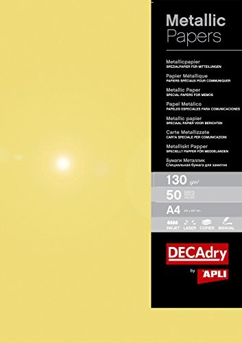 Decadry DECAdry metaliczne, kolor złoty, 50 arkuszy papieru PMA4070