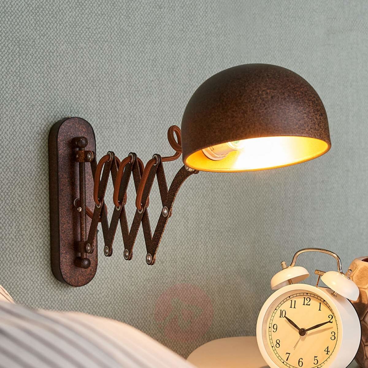 Lampenwelt com Wysuwana lampa ścienna Curtis, rdzawa
