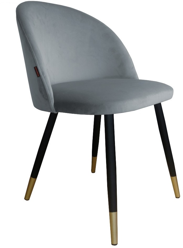 Atos Krzesło CLAUDINE 1 VELVET GOLD szare w stylu glamour COLINGOLD-MG17