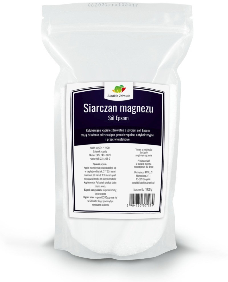 Słodkie Zdrowie Siarczan magnezu, sól Epsom 1kg