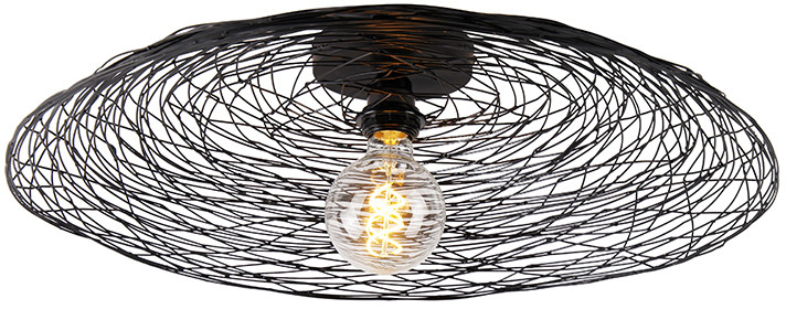QAZQA Orientalna lampa sufitowa czarna 60 cm - Glan