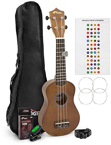 TIGER Tiger Naturalny zestaw ukulele sopranowych dla początkujących UKEKIT-NT