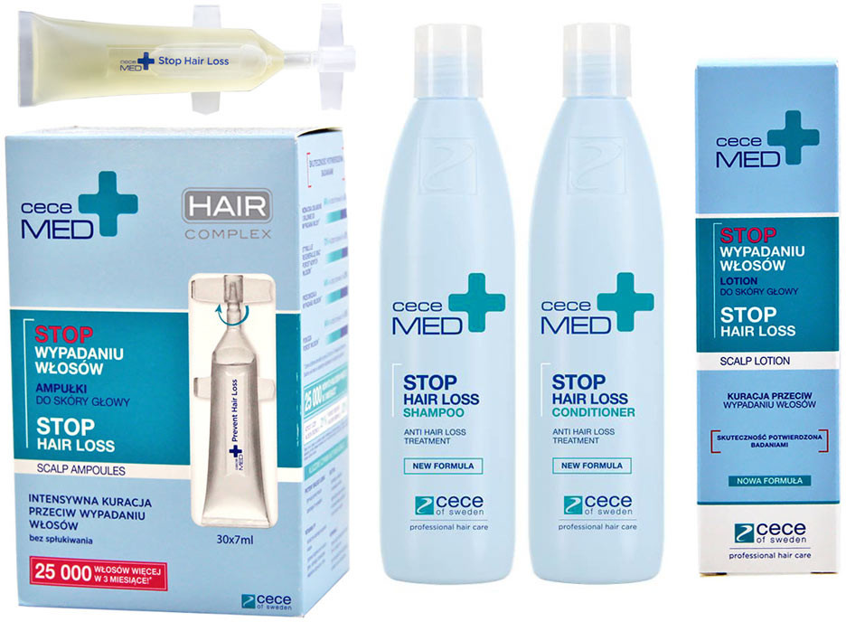 Zestaw przeciw wypadaniu włosów Cece Med Prevent Hair Loss ampułki szampon odżywka lotion
