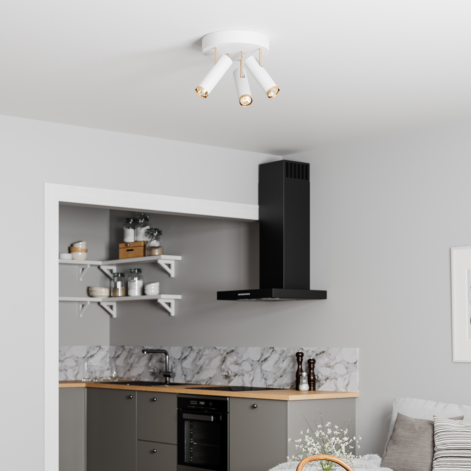 BY RYDENS By Rydéns Puls spot sufitowy 3-punktowy okrągły