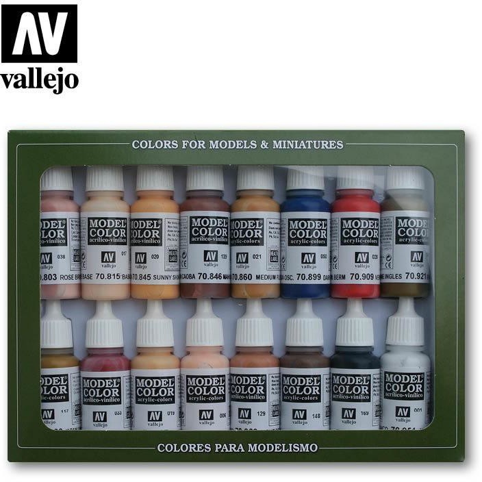 Vallejo Model Color Zestaw 16 farb - Face & Skin Tones Vallejo 70125