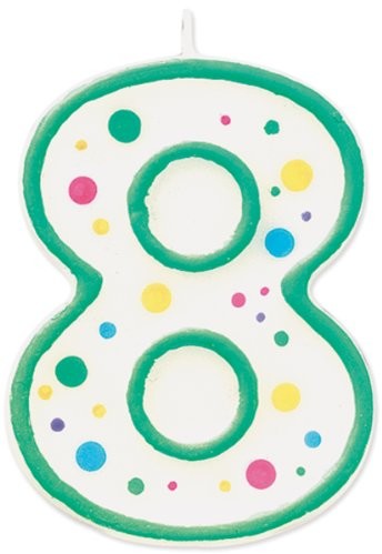 Wilton świeca w kształcie cyfry 8, zielony 0261455