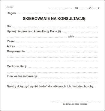 Firma krajewski Skierowanie na konsultację [Mz/Pom-1] Mz/Pom-1