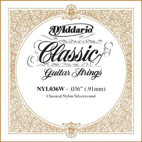 DAddario 036 posrebrzany miedziany pojedynczy sznurek do gitary klasycznej NYL036W