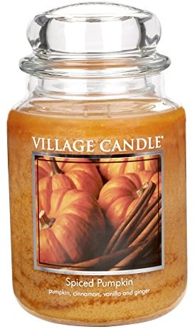 Village Candle 106326316 świeca zapachowa w szkle  spiced Pumpkin 737 G szklany 10.4 x 10.3 x 15.4 cm, pomarańczowy 106026316