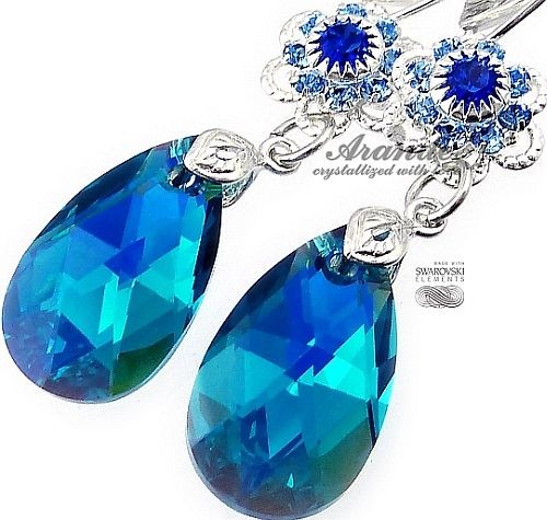 Swarovski Kolczyki Blue Zircon Feel Srebro