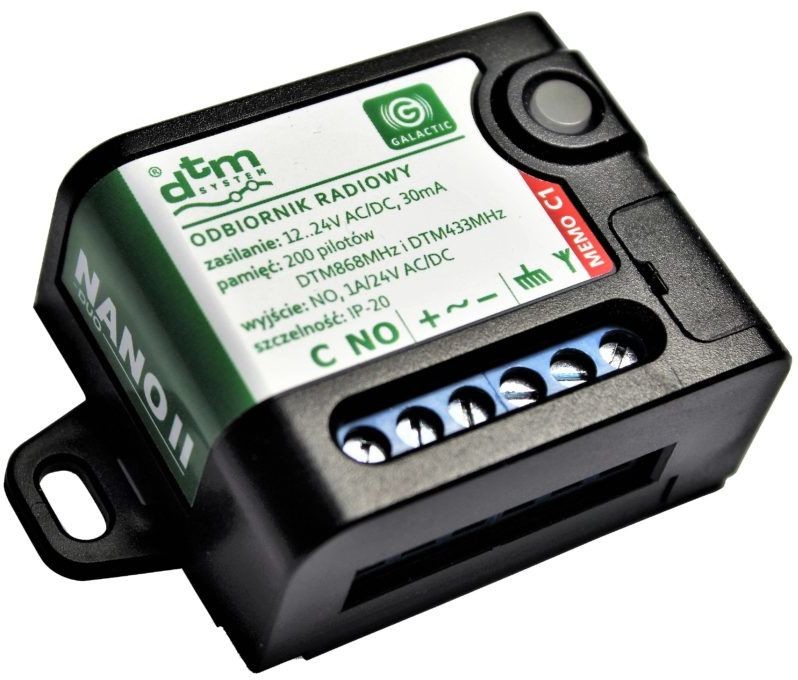 Odbiornik radiowy DTM NANO2 DUO 433 oraz 868 MHz 1-kanałowy NANO-DUO