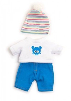 Miniland Ubranko dla lalki 21 cm biało-niebieskie z czapeczką
