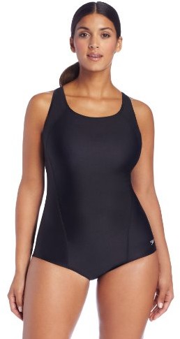 Speedo Women's Plus-size Powerflex conservative ultraback-One Piece Swimsuit, Black, 22 7235054-001