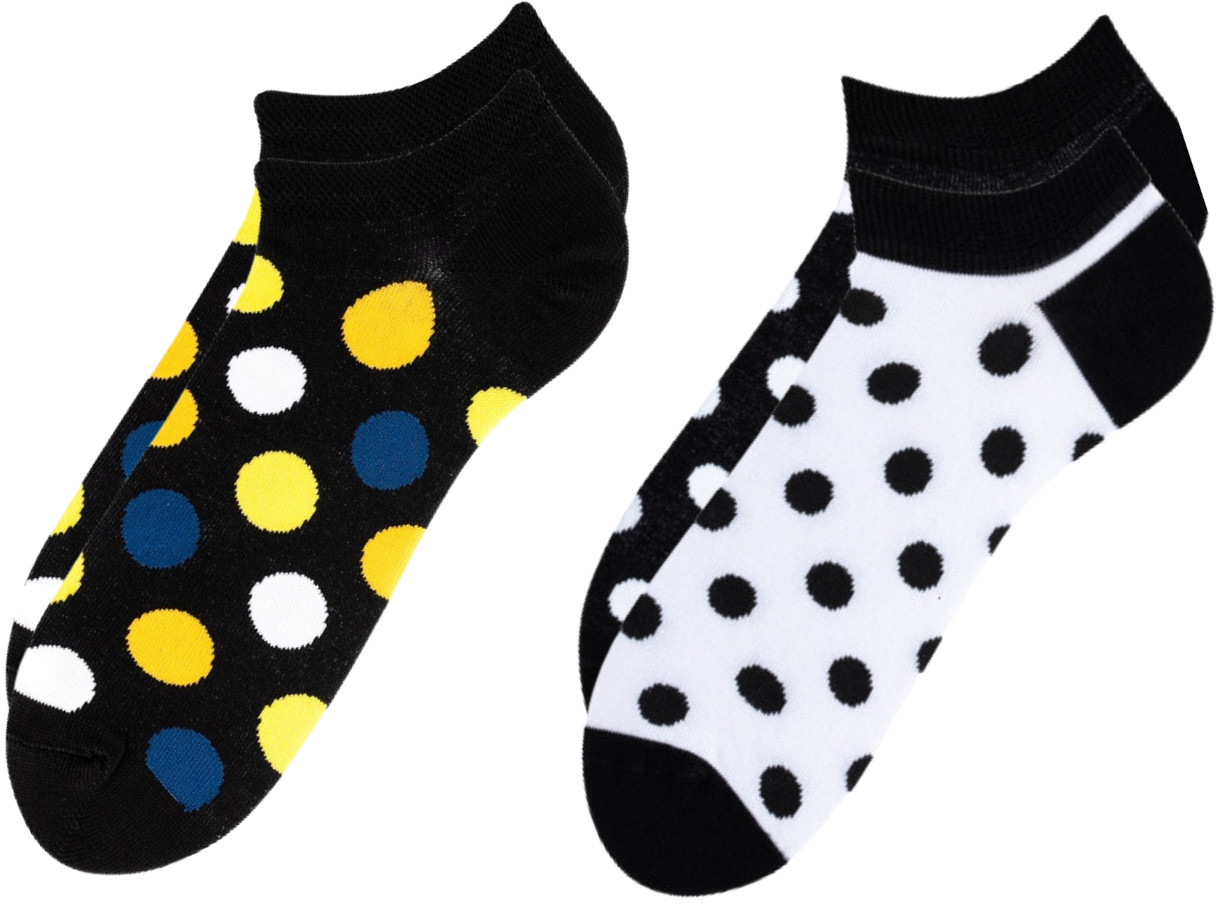 Todo Socks 2PAC DOTS 2 pary stopek w grochy wzory: Dropsy, Black&White