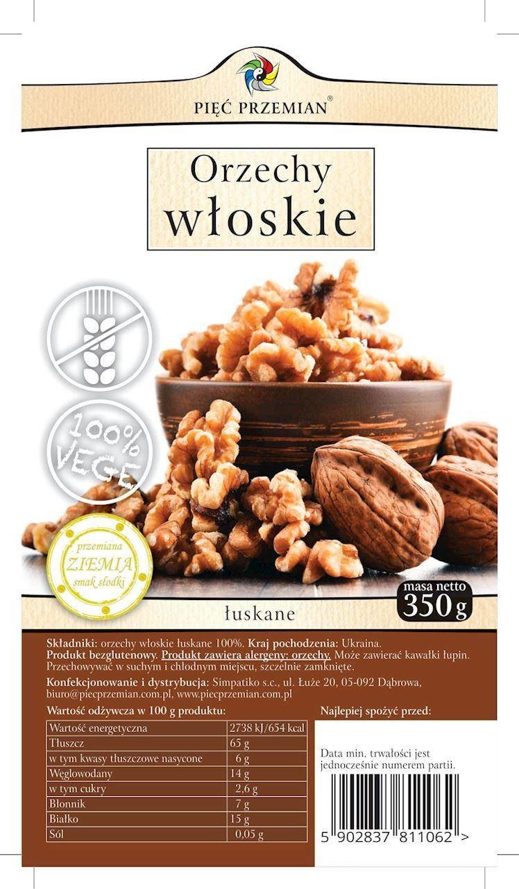 Pięć Przemian (SIMPATIKO) Orzechy włoskie bezglutenowe 350g