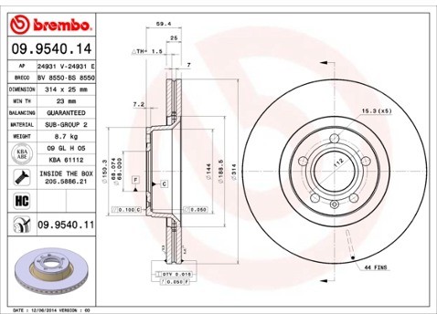 BREMBO 09.9540.11