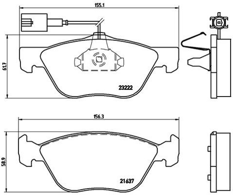BREMBO Zestaw klocków hamulcowych, hamulce tarczowe P 23 116