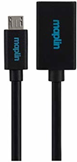Maplin Maplin Kabel USB A 2.0 żeński na micro USB B obsługuje w podróży OTG 0,15 m MAPCUS18