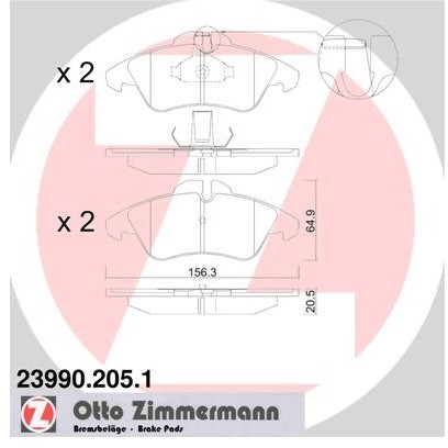 ZIMMERMANN Zestaw klocków hamulcowych, hamulce tarczowe 23990.205.1
