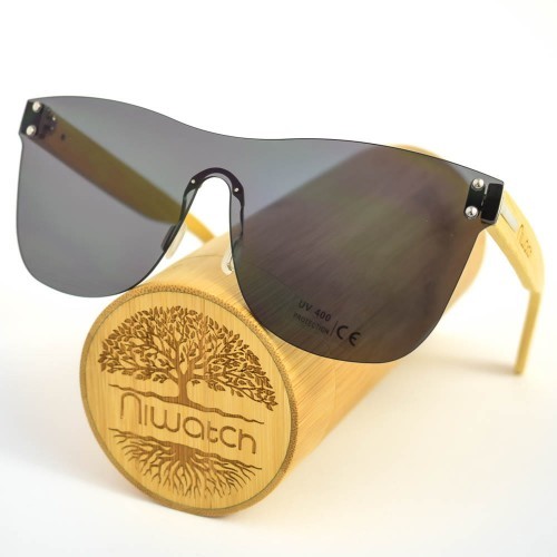 Niwatch Drewniane okulary przeciwsłoneczne Niwatch Pavo Grey ni323-1