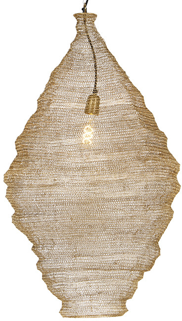 QAZQA Orientalna lampa wisząca złota 90 cm - Nidum 103098