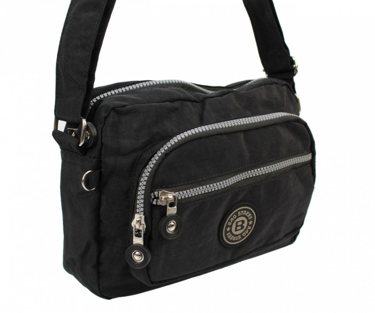Bag Street Stylowa Lekka Materiałowa Torba Pozioma Średnia Na Ramię NR 2223
