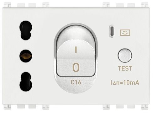 3M Gniazdo 2P+E 16A P17/11 z wyłącznikiem różnicowo-prądowym C16, białe, 19283.B