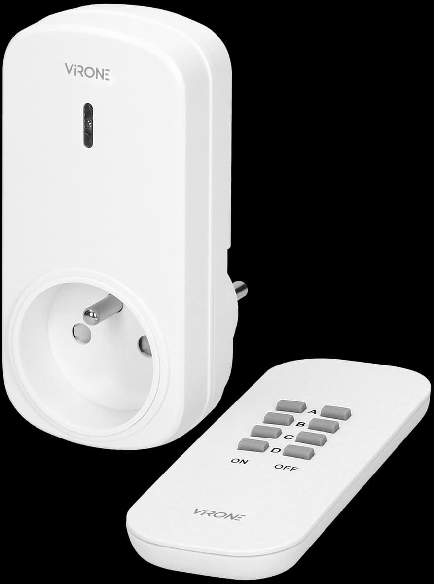 Orno Bezprzewodowe gniazdo sterowane pilotem 1+1 RS-5