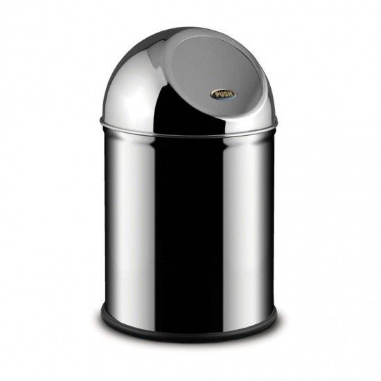 ALDA Kosz na śmieci 8 L, samozamykające wieko, nierdzewny błyszczący 384098