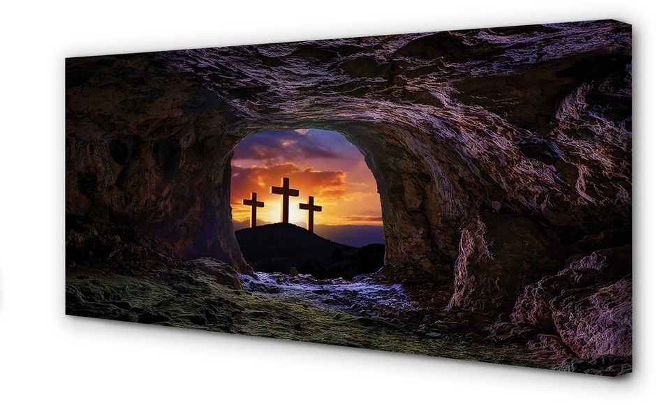 PL Tulup Obrazy na płótnie Krzyże zachód słońca 120x60cm