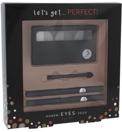 2K 2K Let´s Get Perfect! Eyeshadow W Kosmetyki Zestaw kosmetyków Cienie do powiek 3 x 2,2 g + Aplikator do cieni 1 szt + Kredka do oczu 0,2 g 086 + Kredka do oczu 0,2 g 087 Grey 70691