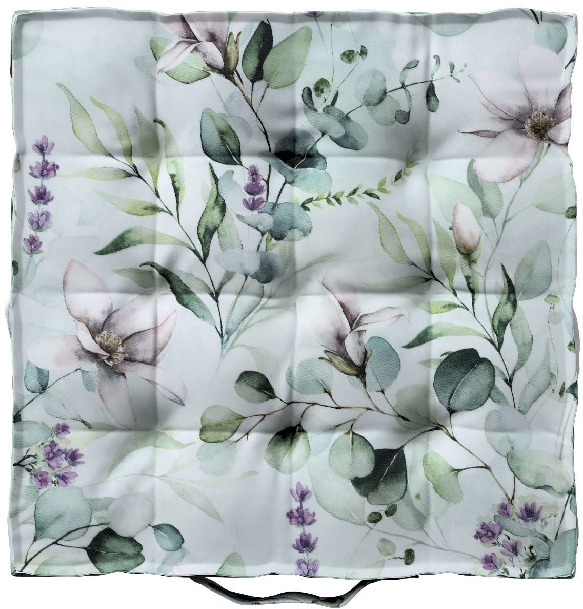 Dekoria pl pl Siedzisko Kuba na krzesło magnolie na miętowym tle 40 × 40 × 6 cm Flowers 210-143-66