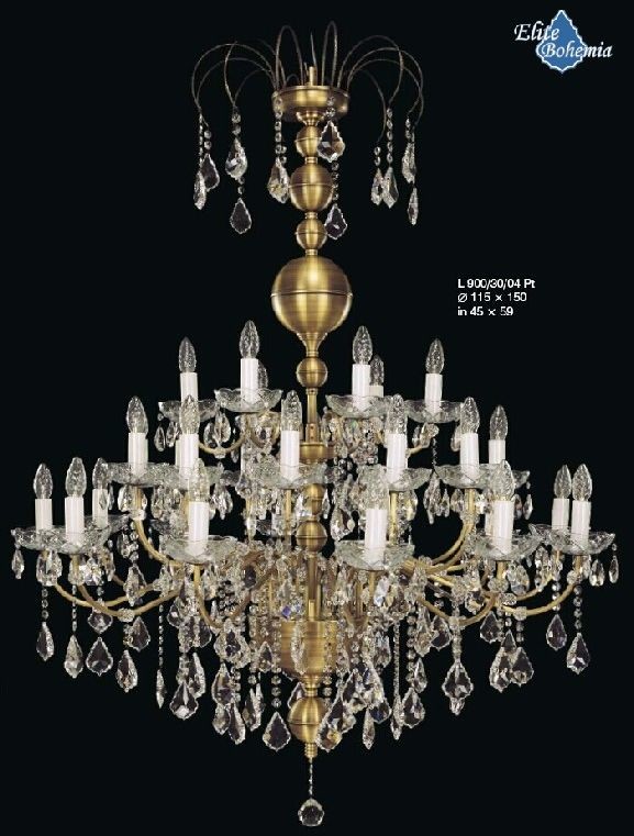 Elita bohemia Żyrandol kryształowy pałacowy 30-ramienny - Bohemia L 900/30/04 Pt