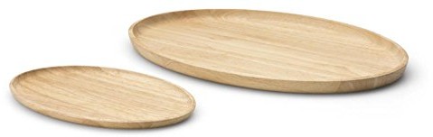 Continenta owalna taca do serwowania misa z drzewa kauczukowego, drewno, czas pracy na chleb płytki o podwyższonym brzegiem, rozmiar: 36,5 x 25 x 2 cm, 1 sztuki 3285