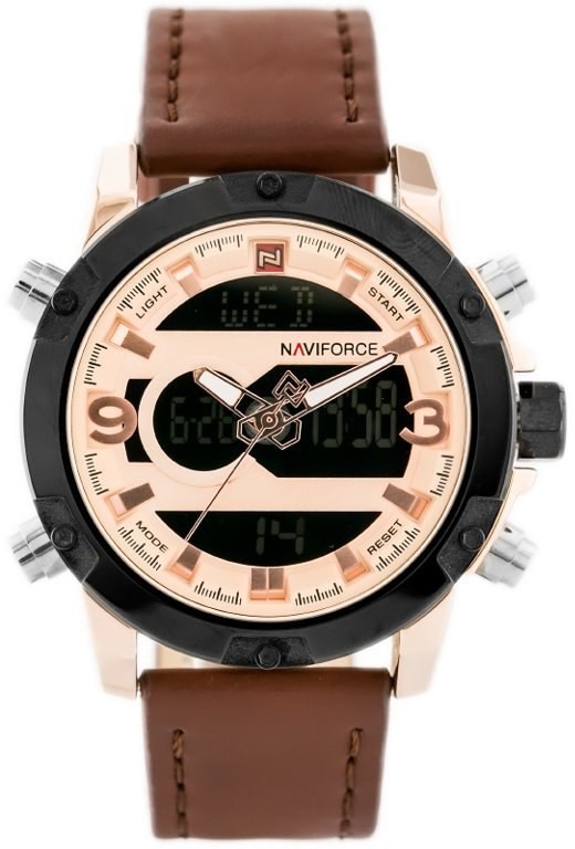 Naviforce ZEGAREK MĘSKI NAVIFORCE - NF9097 (zn043e) - brown/rosegold NF9097