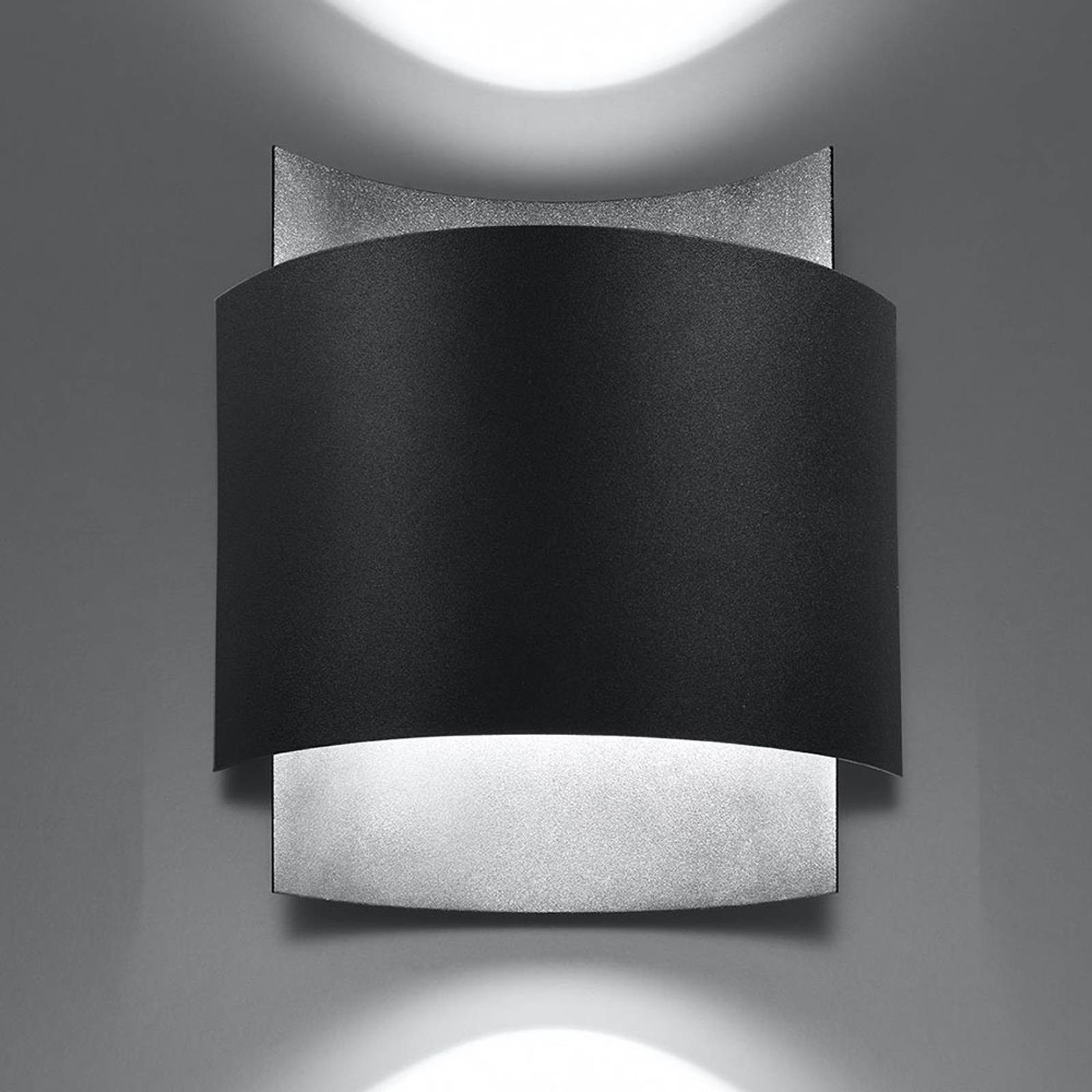 EULUNA Kinkiet Pako z dwóch płyt stalowych, czarny