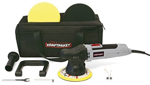 Dino KRAFTPAKET 640220 mimośrodowa automatyczna maszyna do polerowania L-HUB, 9 mm, 650 W, z gąbką polerską, talerzem polerskimi i torbą 640220