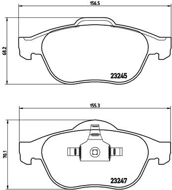 BREMBO Zestaw klocków hamulcowych, hamulce tarczowe P 68 040