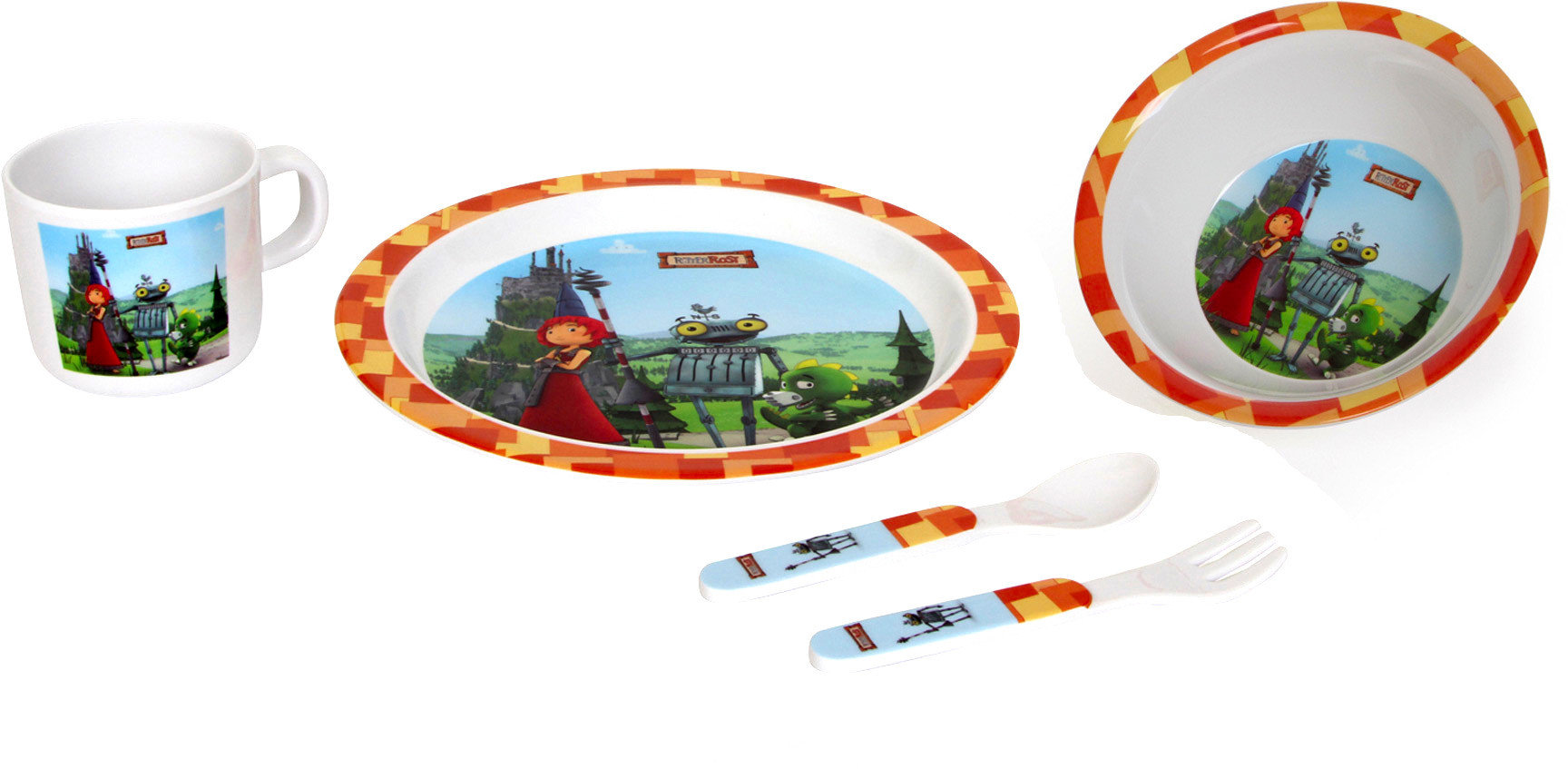 small foot Zestaw Naczyń Obiadowy do Jedzenia dla Dzieci Rycerz Blaszka 24H