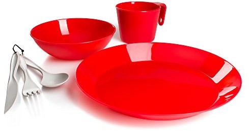 GSI Outdoors cascadian 1 osób zestaw naczyń, czerwony 77311_rot