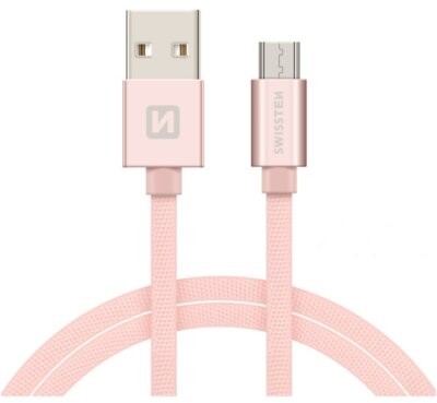 SWISSTEN Kabel USB Micro USB SWISSTEN 2 m Różowy 71522305