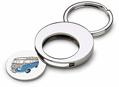 Euro-Trade 231087010B JKA oryginalny breloczek VW do kluczy z motywem Bulli, chip (wielkość odpowiada wielkości monety 1 do wózków zakupowych