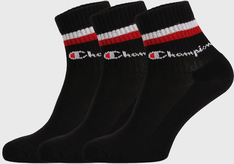 Champion Czarne skarpety Champion Classic stripes 3 PACK