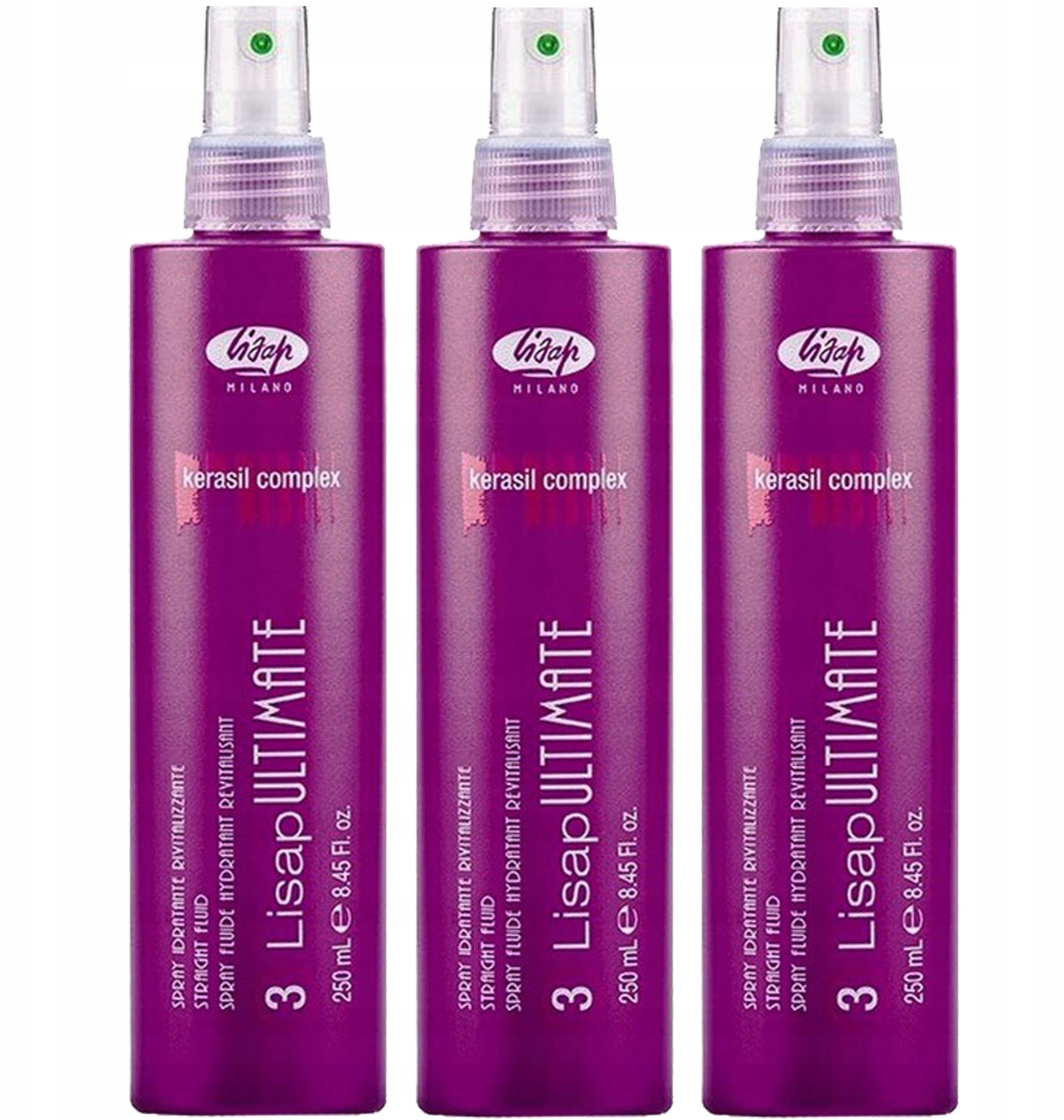 Lisap Ultimate Spray Do Prostowania Włosów 3x250ml