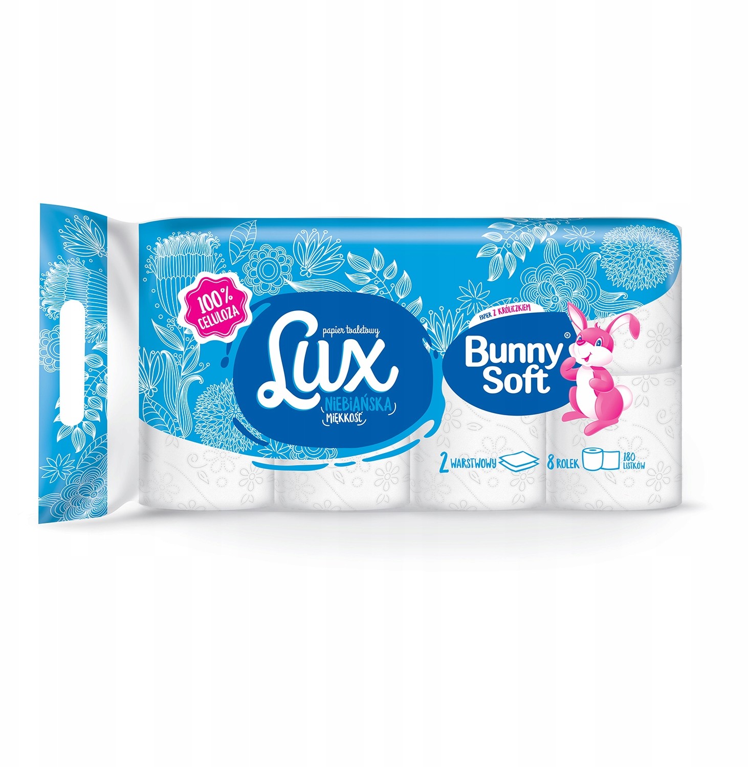 Bunny Soft Papier toaletowy Lux 2 warstwy- 8 rolek
