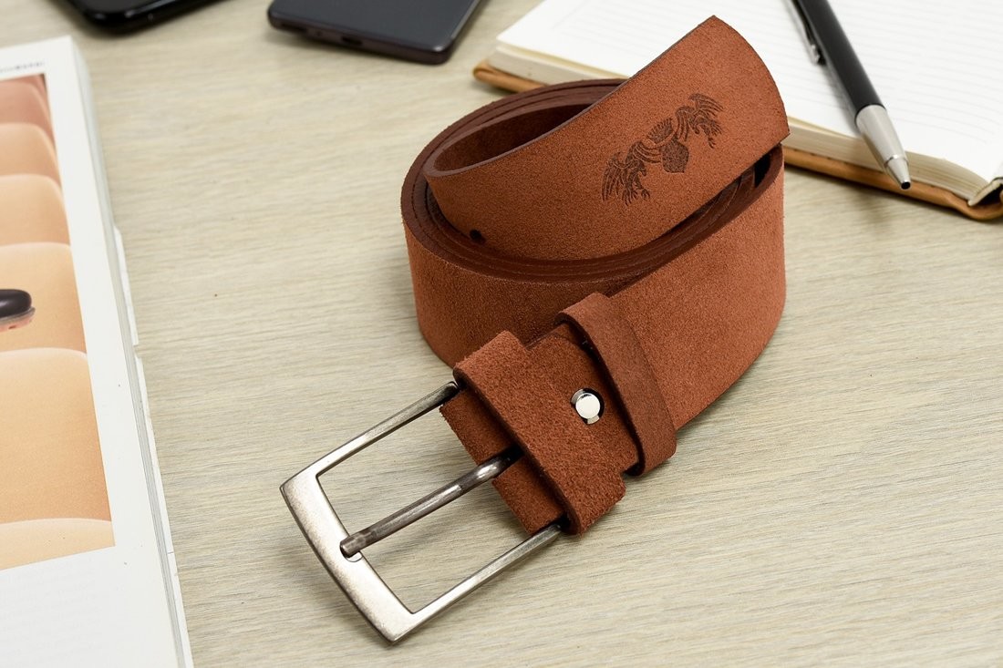 marka niezdefiniowana BELTIMORE męski pasek skórzany pudełko zamszowy camel A78 : Kolory - brązowy, beżowy, Rozmiar pasków - r.90-105 cm