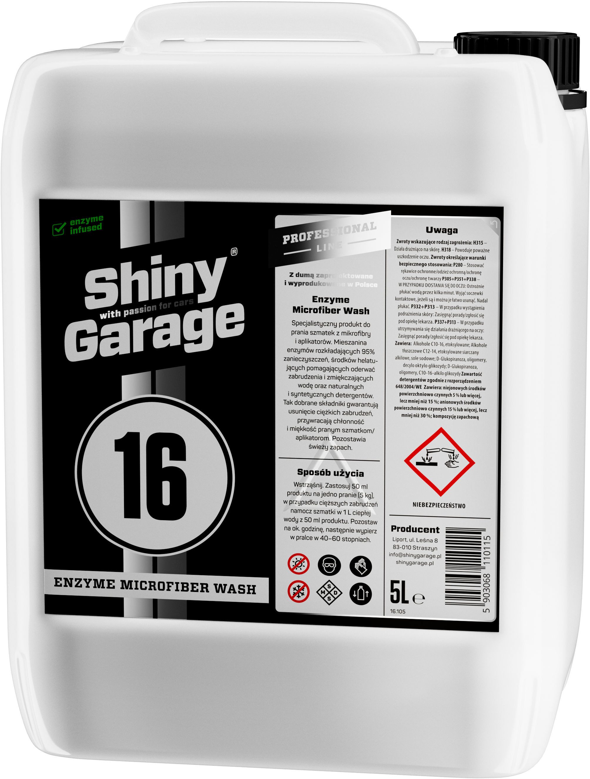 Shiny Garage Enzyme Microfiber Wash - enzymatyczny preparat do prania mikrofibr 5L Shi000122
