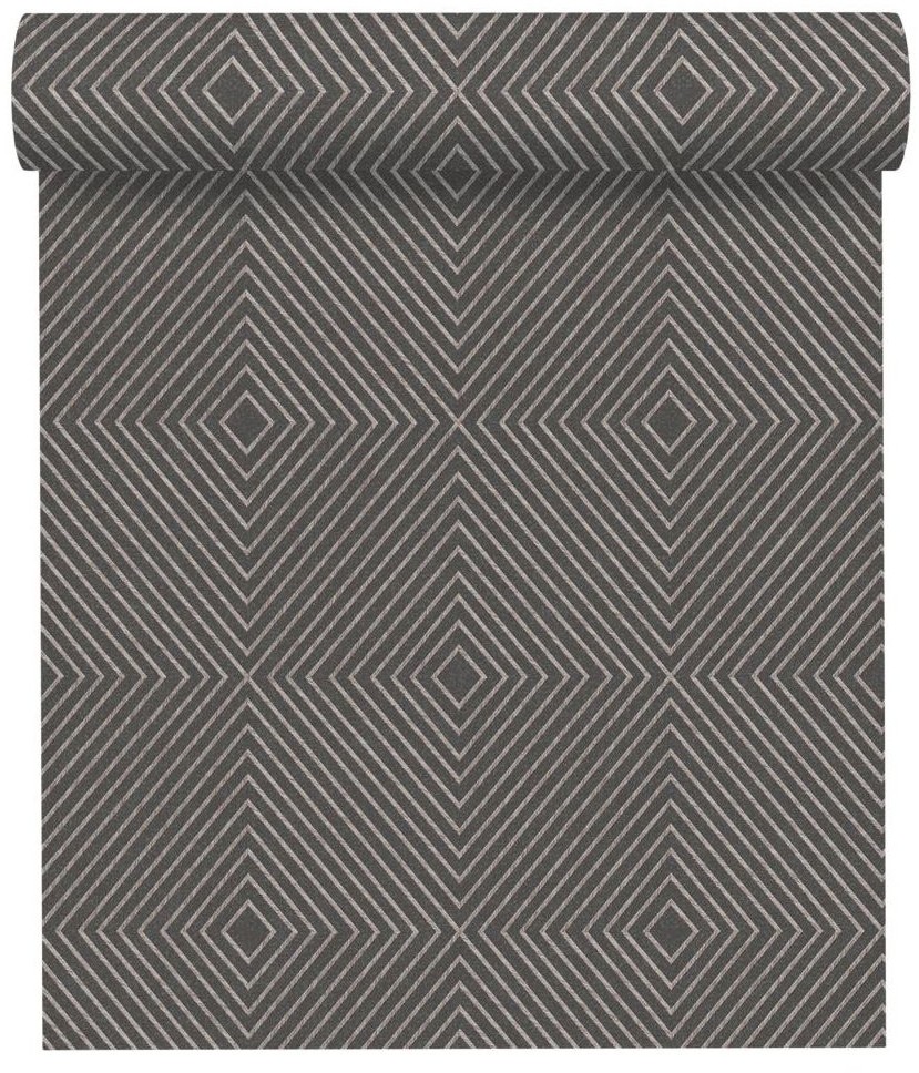 A.S. Creation Tapeta w geometryczny wzór czarno-szara winylowa na flizelinie